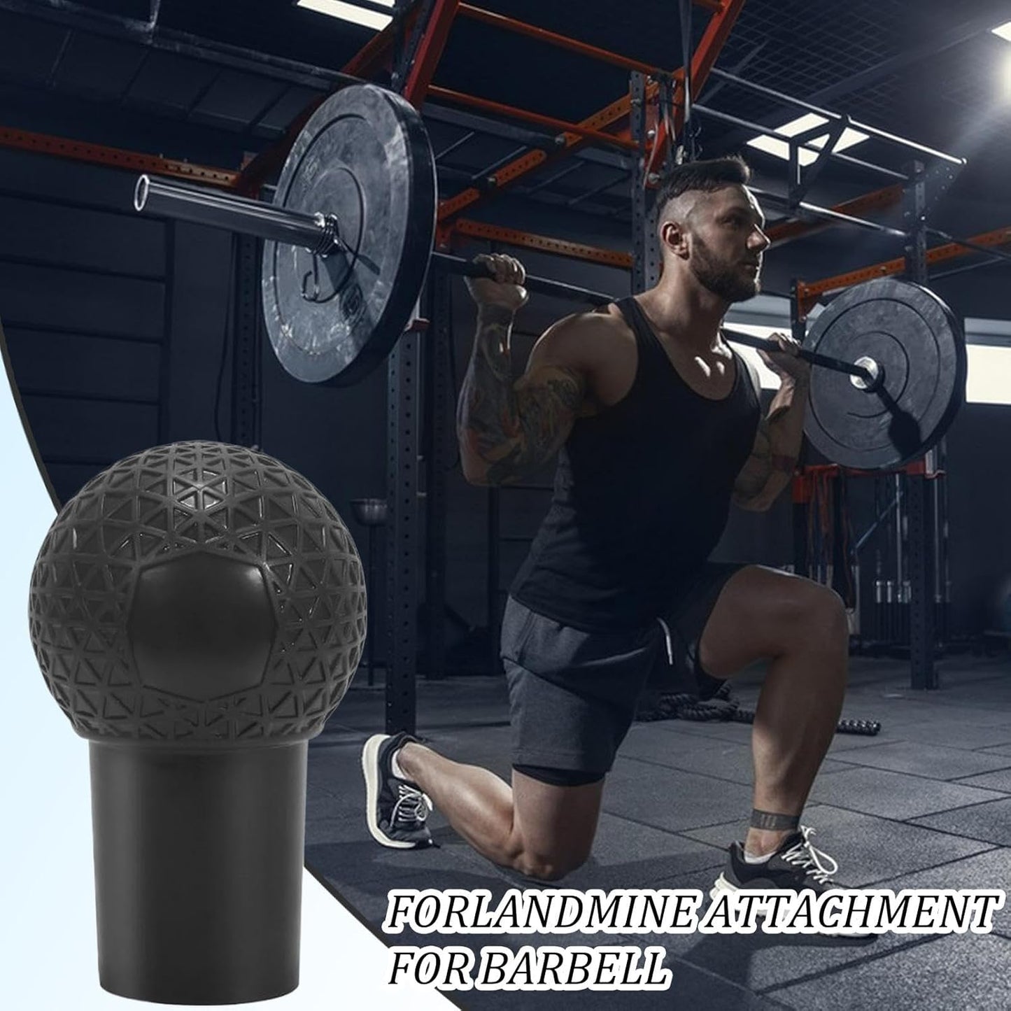 Attachment for Barbell | Gym Equipment T Bar Row Barbell Attachment,Natural Rubber Grip, 360 Rotation Home Gym Accessories for Full-Body Workout