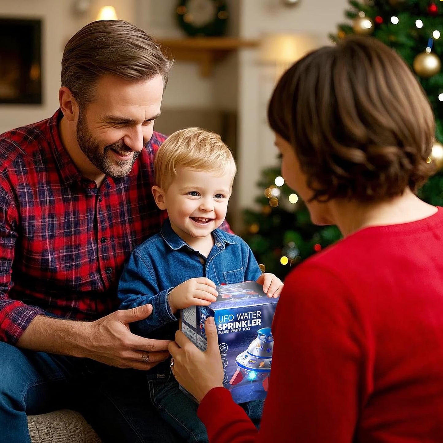 SS Summer Sprinkler Water Toy - UFO Rocket Launcher for Kids Ages 3-12 with Colorful LED Lights, Fun Backyard & Lawn Poolside Summer Toy, for Boys and Girls