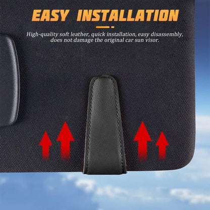 TSUGAMI Sunglasses Holders for Car Sun Visor, Leather Eyeglasses Hanger Mounter, Magnetic Glasses Holder and Ticket Card Clip, Auto Interior Accessories Universal for SUV Pickup Truck (Carbon Fiber)