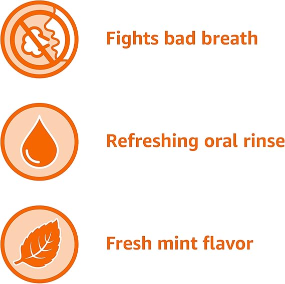 Amazon Basics Fresh Breath Mouthwash, Mint, 33.8 Fl Oz (Pack of 4), (Previously Solimo)