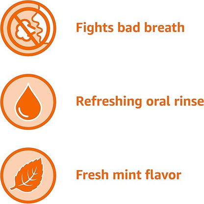 Amazon Basics Fresh Breath Mouthwash, Mint, 33.8 Fl Oz (Pack of 4), (Previously Solimo)
