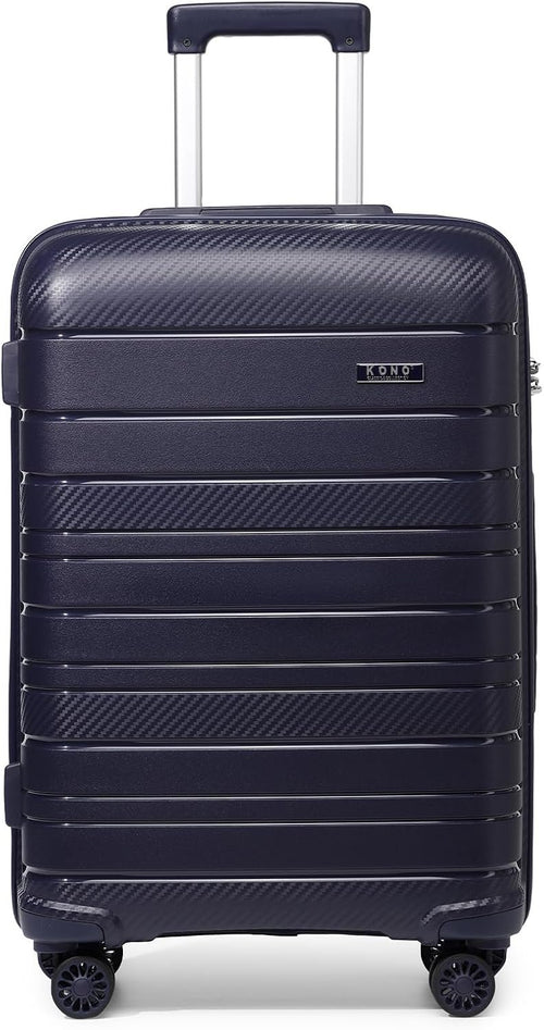Kono Lightweight Hard Shell Suitcase Travel Carry On Luggage, Navy, Hard Cabin Suitcase
