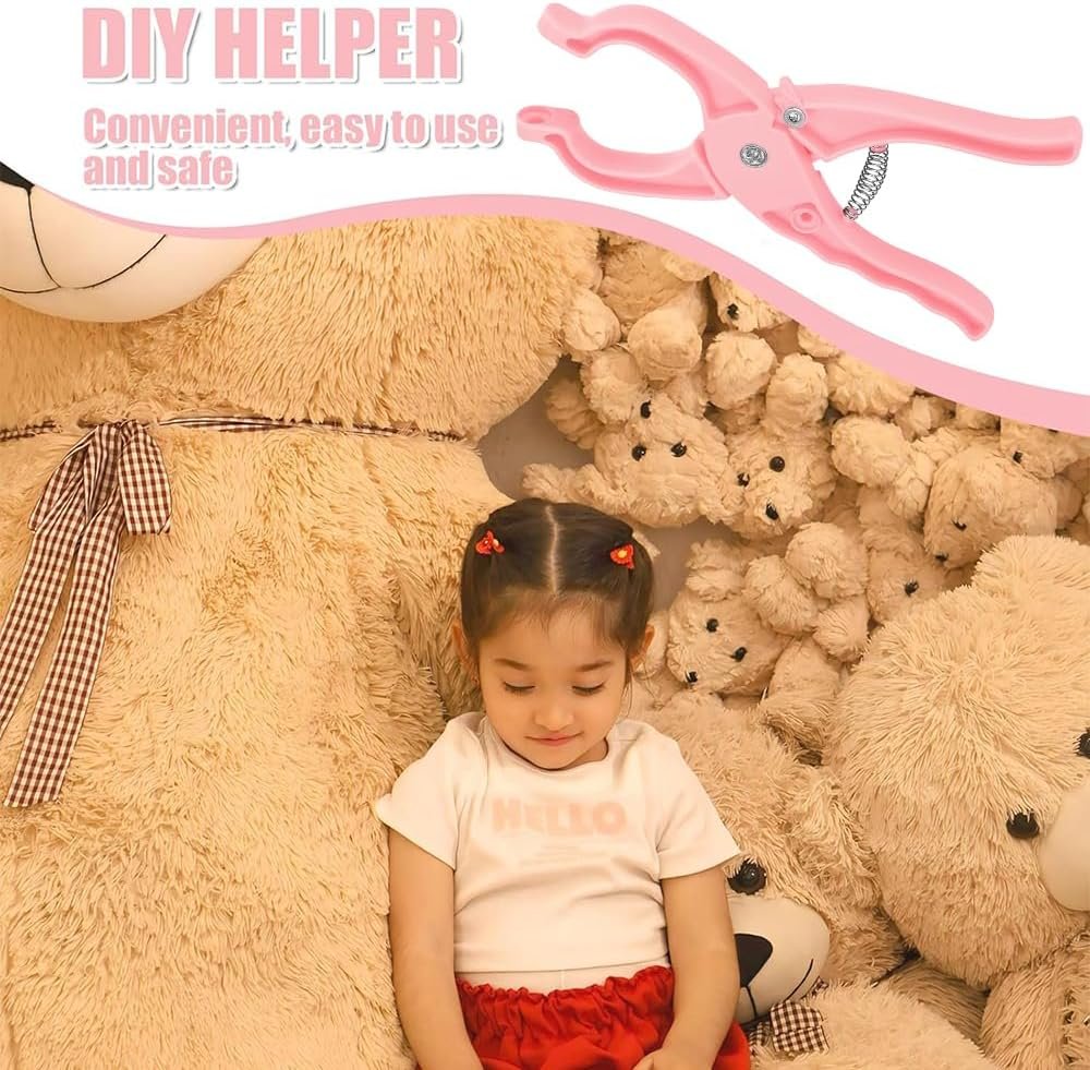 HKYLRAT 1Pcs Upgraded Safety Eye Tool Auxiliary Tool, Safety Eye Snapper Tool Safety Eye Pliers for Amigurumi Eye Snapper Crochet Tool for Stuffed 5-30mm Animal Eyes Doll Making Supplies (Pink)
