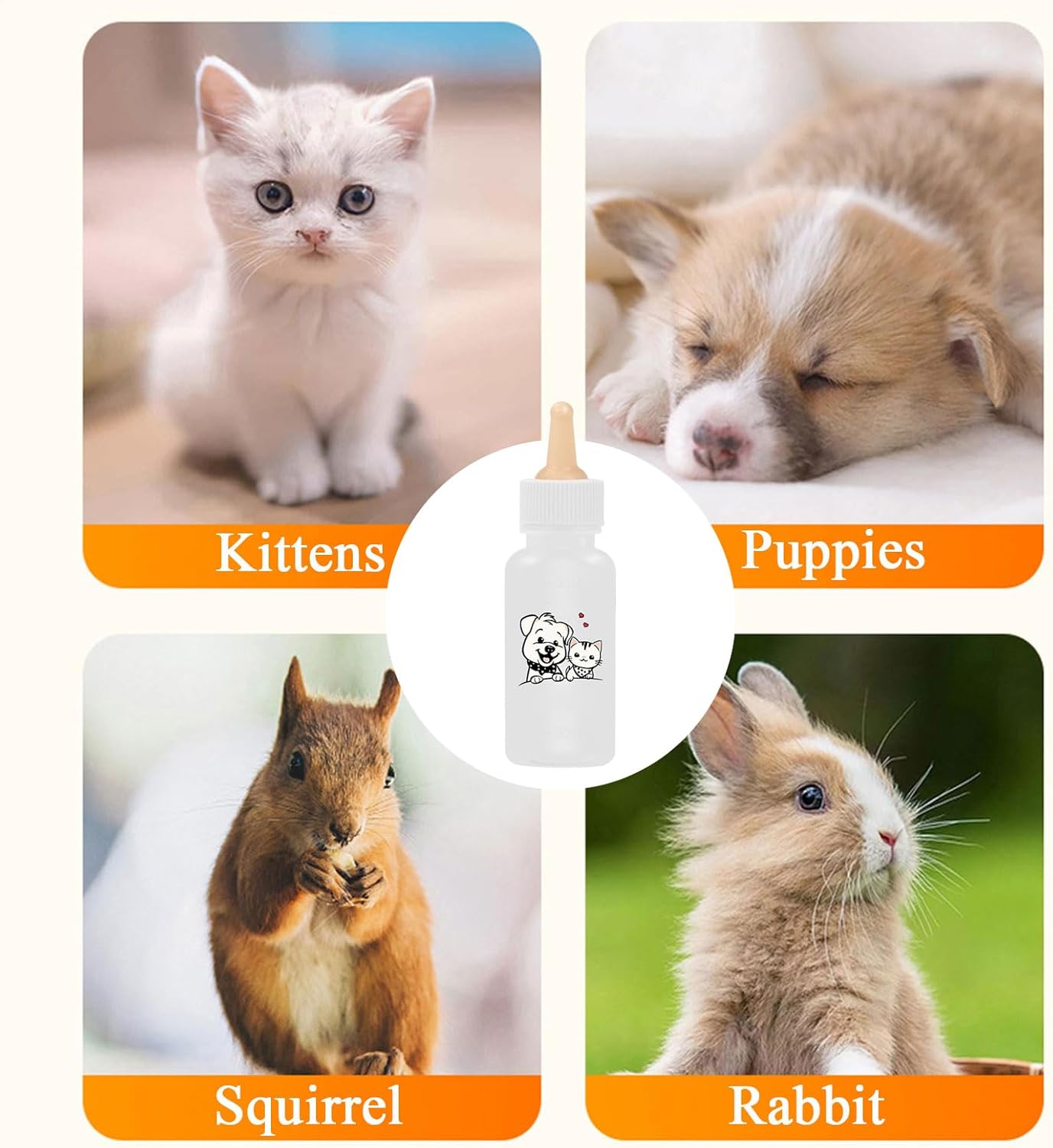 Kitten Feeding Bottle,Kitten Bottles for Nursing Babies | Small Puppy Feeder, Portable Feeding and Watering Supplies, for All Breed of Kittens
