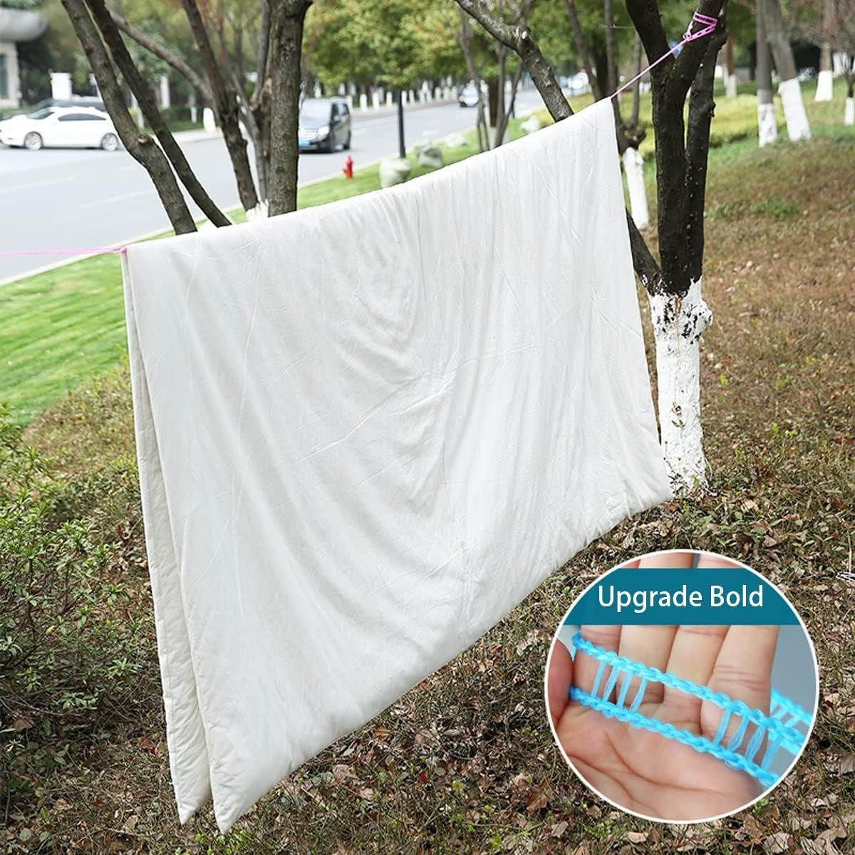 Ginojex Nylon Clothesline 5m Adjustable Portable Washing Line Windproof Non-Slip for Home Hotel Travel Outdoor Camping Hanger Rope