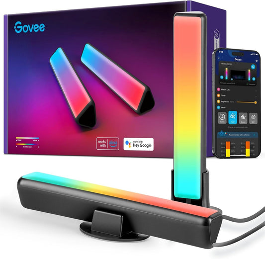 Govee Smart LED Light Bars, Work with Alexa and Google Assistant, RGBICWW WiFi TV Backlights with Scene and Music Modes for Gaming, Pictures, PC, TV, Room Decoration