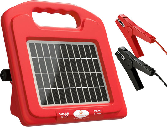 Solar Powered Fence Charger Energizer Panel, Electric Fence for Livestock Electric Power & Battery Shock Storage for 3 km of Portable Fencing to Protect Livestock, Horses, Cattle, Sheep, Goats, Pet