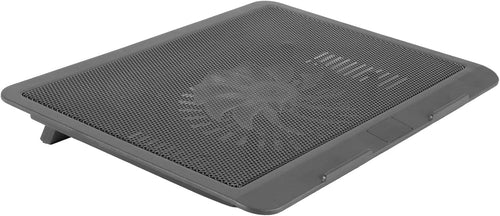 Tuperoymse Laptop Fan Cooling Pad with Big Fans, Portable Laptop Cooling Fan with 2 in 1 USB Port, Blue LED Light, Adjustable Stand