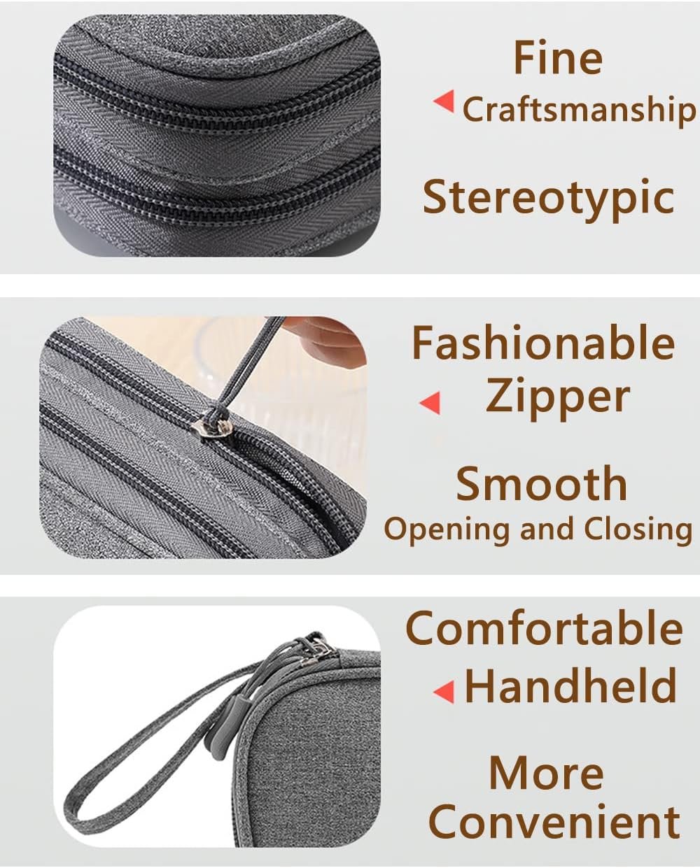 Double Layer Digital Accessory Storage Bag, Electronic Cable Organizer Bag, Multifunctional Travel Cable Organizer Bag, Electronic Accessories Case for Cables Adapters Chargers Wires Flash Disk (BK)
