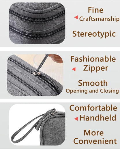 Double Layer Digital Accessory Storage Bag, Electronic Cable Organizer Bag, Multifunctional Travel Cable Organizer Bag, Electronic Accessories Case for Cables Adapters Chargers Wires Flash Disk (BK)