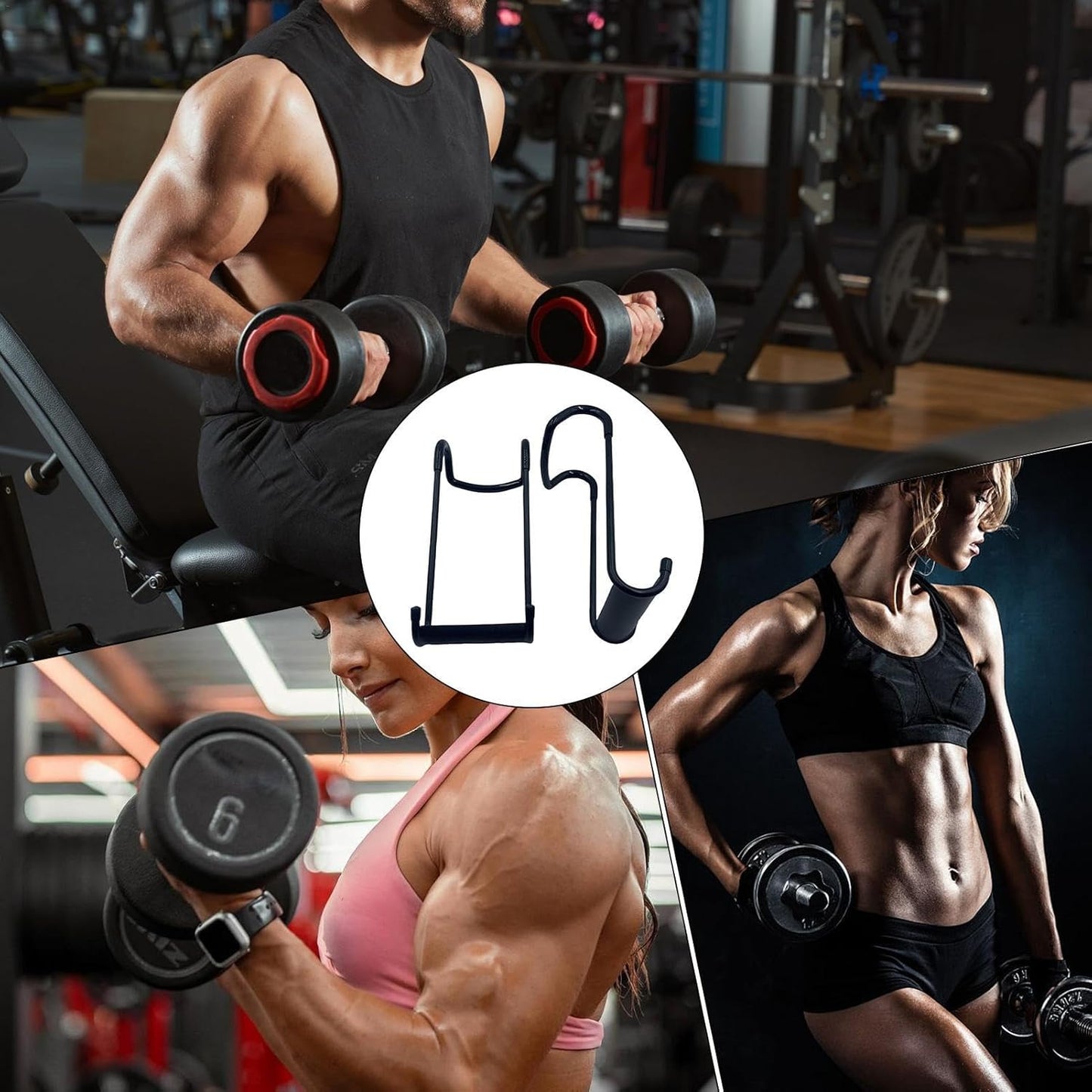 Mlllokfki Dumbbells Spotter Rack, Bench Press Attachments, Dumbbell Hooks for Workouts, Strength Training Accessories, Weightlifting Safety Gear, Adjustable Dumbbell Holder for Men and Women