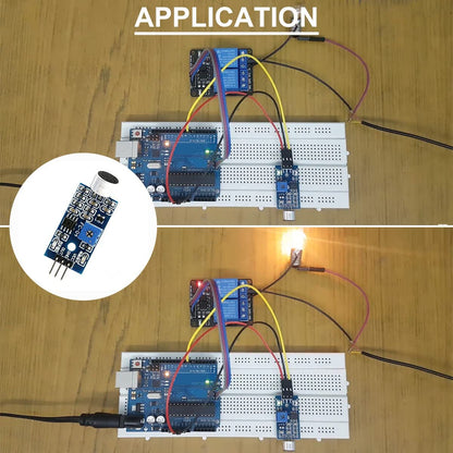 DAOKAI 5PCS Microphone Sensor Module High Sensitivity Sound Detection Sound Sensor Control Switch Module(Blue) 3.3-5V for Arduino with Dupont Cable