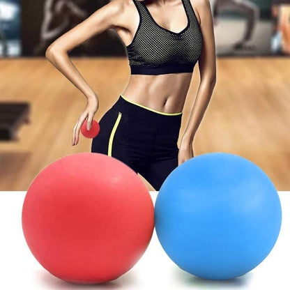 ProChosen 2 Pack Massage Lacrosse Balls for Sore Muscles, Shoulders, Neck, Back, Foot, Body, Deep Tissue, Trigger Point, Muscle Knots, Yoga and Myofascial Release (Blue Red)