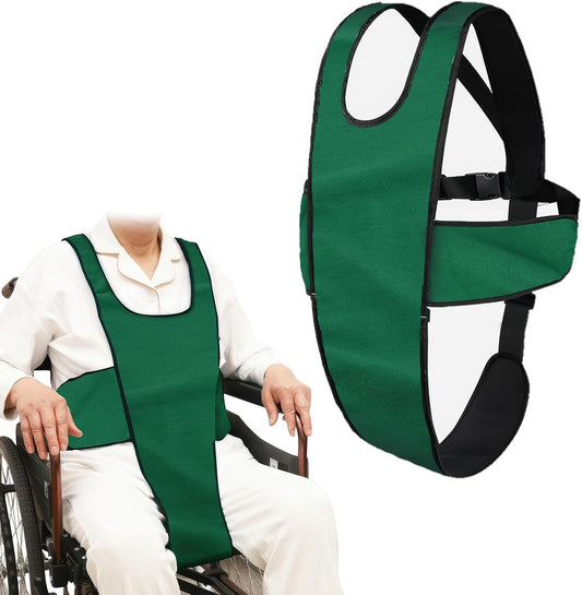 YIBEICO Wheelchair Seat Belts Adjustable Shoulder Straps, Wheelchair Seat Belts for The Elderly, Patients (Green)