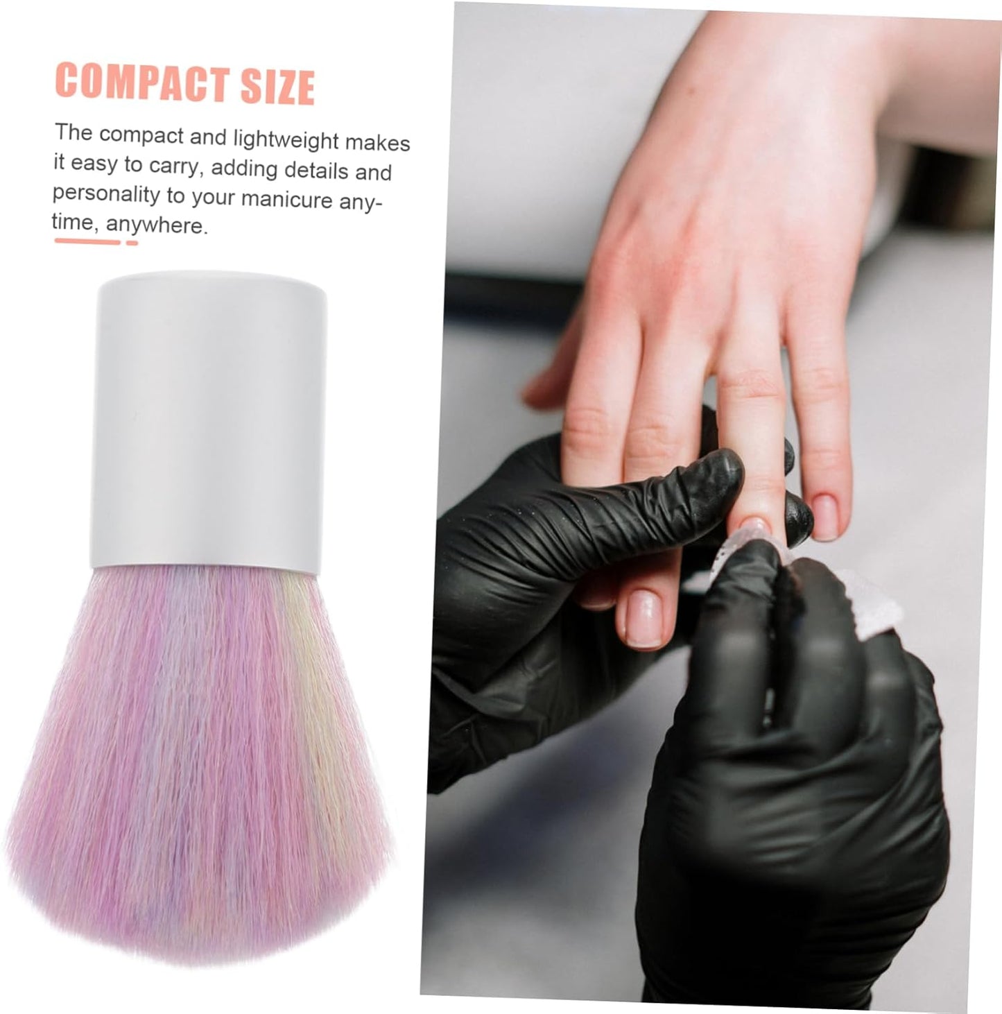 Healeved Handle Nail Brush Colorful Bristles Manicure Cleaning Brush for Salon Nail Care Fluffy Tool