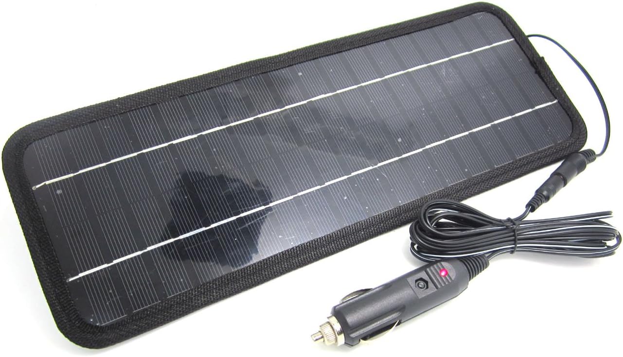 NUZAMAS Poartable 4.5W Solar Panel Charger Power Car Battery 12V Recharge Outdoor Camping Travel Power Source