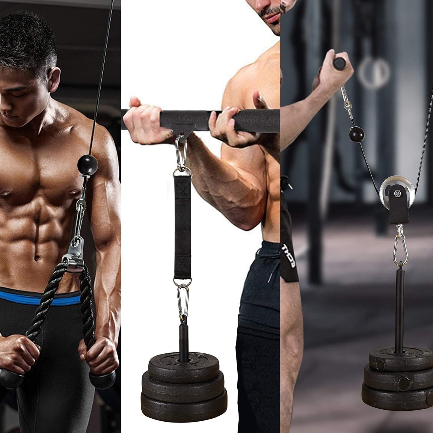 Forearm Wrist Trainer Rope Cable Accessories LAT Pulley System Arm Strength Training for LAT Pulldowns