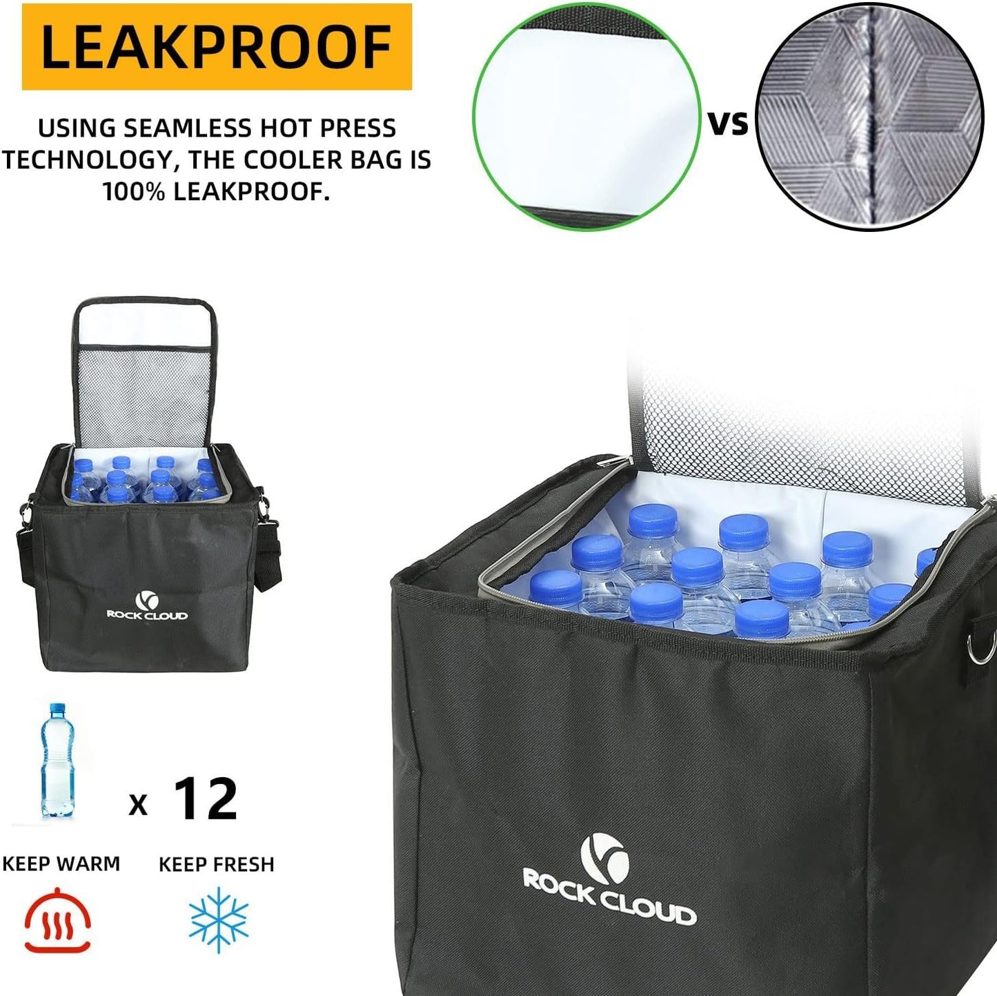 Rock Cloud Car Trunk Organizer (80L) Automotive boot bags Waterproof Foldable Cover Multi Compartment Expandableï¼ˆwith Insulated Leakproof Cooler Bag + 2mm PE Boardï¼‰