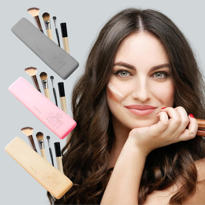 Makeup Brushes Case | Make Up Brush Holder for Travel | Makeup Organizer | Silicone Brush Holder Case 21 cm | Colour, pink, Brush Holder Case
