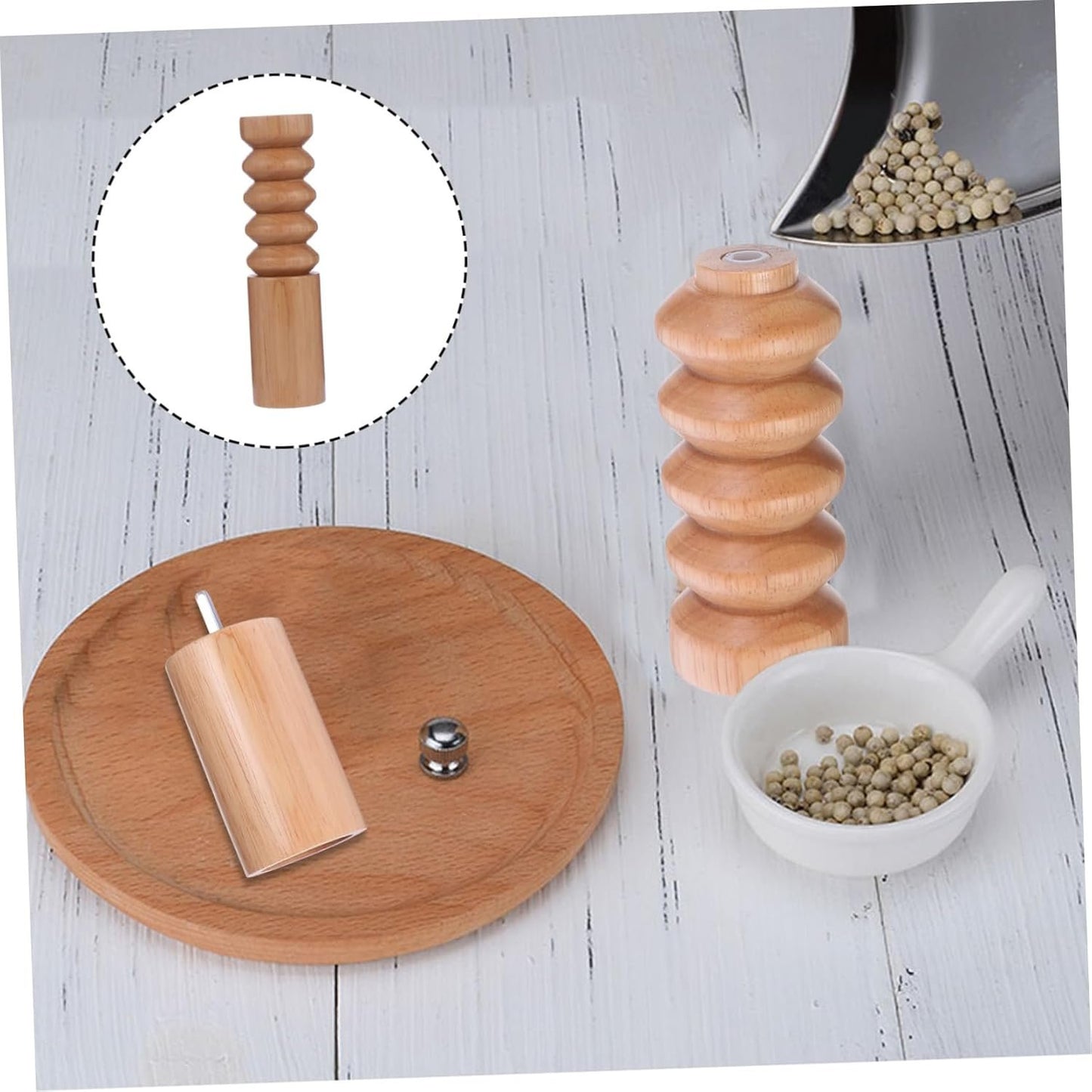 Zerodeko Utensili Manuali Macinapepe Strumento Per Condire Il Bottiglia Di Condimento Utensile Da Cucina Strumento Di Cottura Gadget Da Cucina Filo Abrasore Ricino Frantoio Di Legno