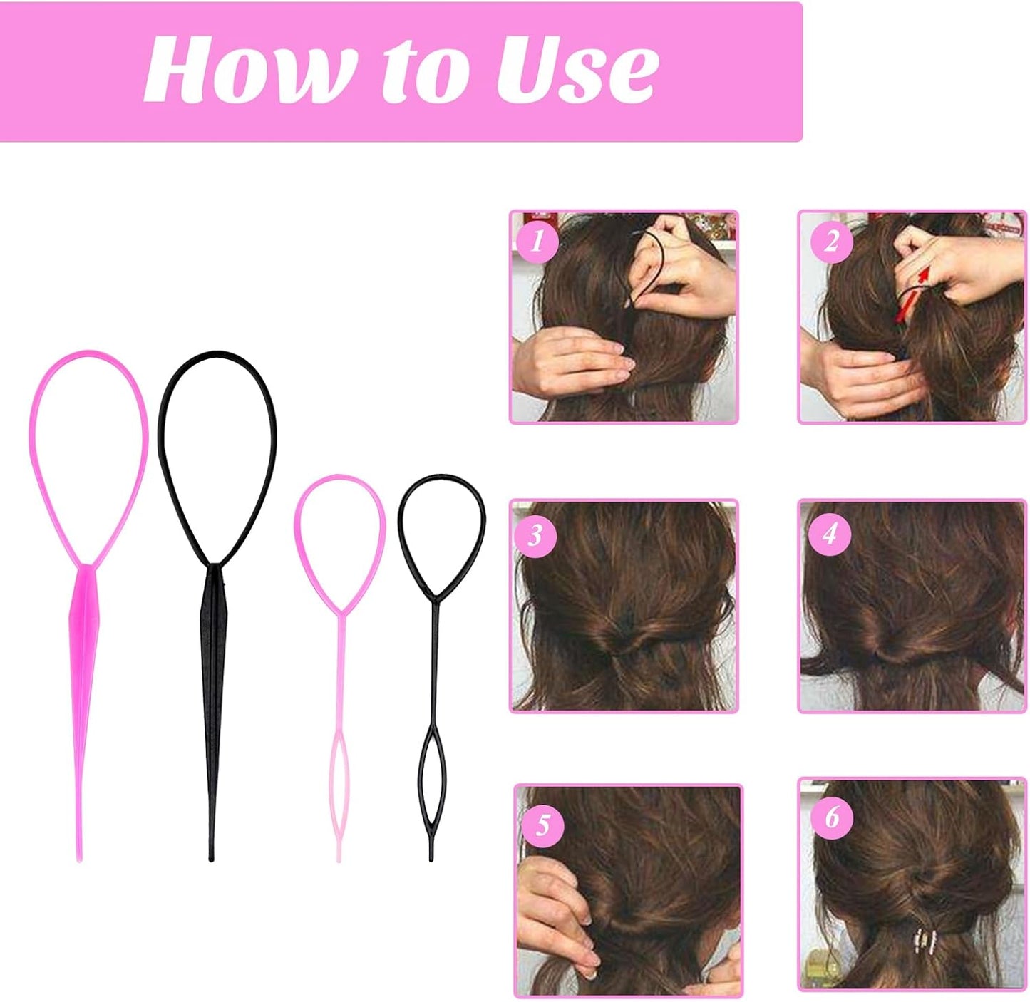 Women's Hair Accessories Set - 6 Pieces, DIY Styling and Styling Tools, Headbands and Twist for Fantastic Looks