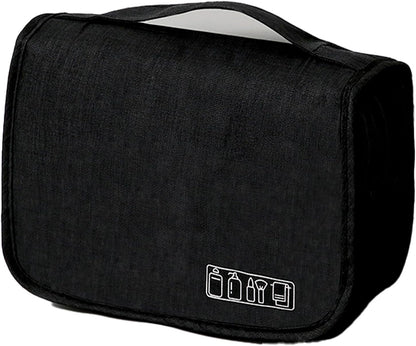 Aussi Valup Hanging Toiletry Bag, Waterproof Travel Makeup Organizer for Women, Portable Wash Bag for Camping and Outdoor, Multifunctional Travel Cosmetic Bag with Ample Capacity (Black)