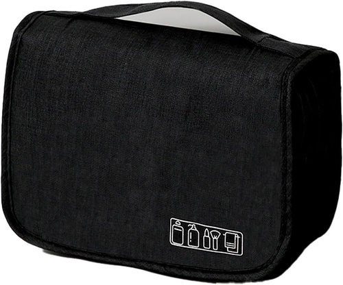 Aussi Valup Hanging Toiletry Bag, Waterproof Travel Makeup Organizer for Women, Portable Wash Bag for Camping and Outdoor, Multifunctional Travel Cosmetic Bag with Ample Capacity (Black)