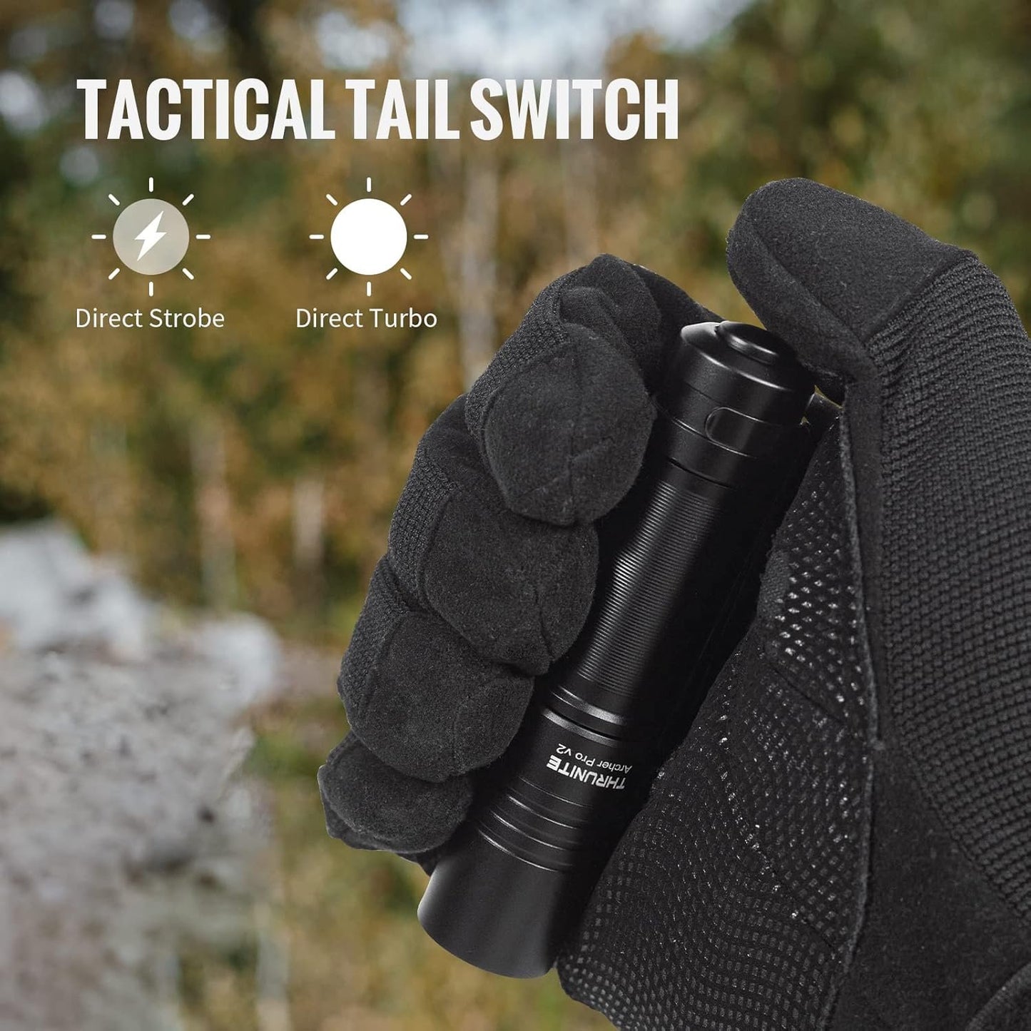 ThruNite Archer Pro V2 EDC Flashlight - Aluminum & Black Flashlight - 950 Lumens & Tail Switch Led - Super Bright & 15 Days Working - Emergency Light for Camping & Outdoor Adventures - Cool White