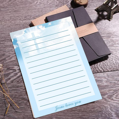 Religious Christmas Christian Stationery 50 Set Religious Stationery Paper and Envelopes,8.2x5.5 inch Letter Writing Paper