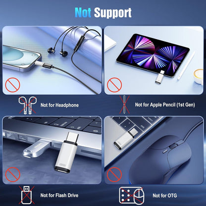 TiMOVO for Lightning to USB C Adapter, 4 Pack USB C Male to Lighting Female Adaptrer with 36W Fast Charging & Data Sync for iPhone 15/16 Pro/Pro Max/Plus, Galaxy S24/23, iPad, NOT for Audio/OTG, White