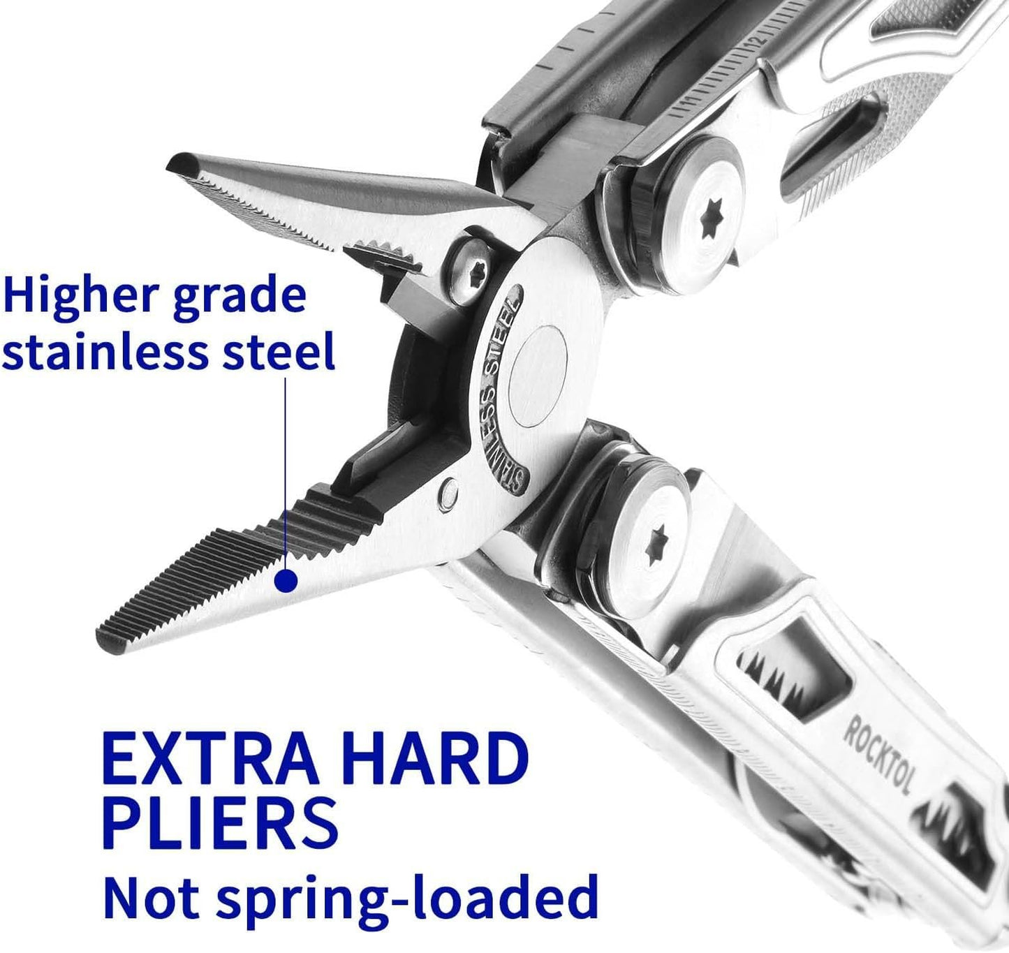 ROCKTOL Multitool, 22-in-1 Multi Tool Pliers with Fire Starter, Emergency Whistle, Glass Breaker, Safety Locking and Nylon Sheath for Survival, Camping, Hunting, Hiking