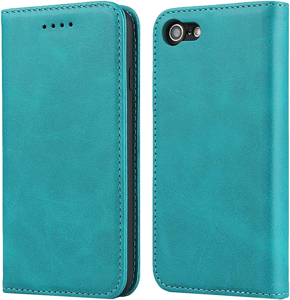 for iPhone SE 2022 / SE 2020/8 7 Case Leather Wallet with Credit Card Holder Slot SunYoo Flip Cover Drop Protection Shockproof Magnetic Folio Women Men Her Purse for iPhone SE2022 SE2020 Sky Blue