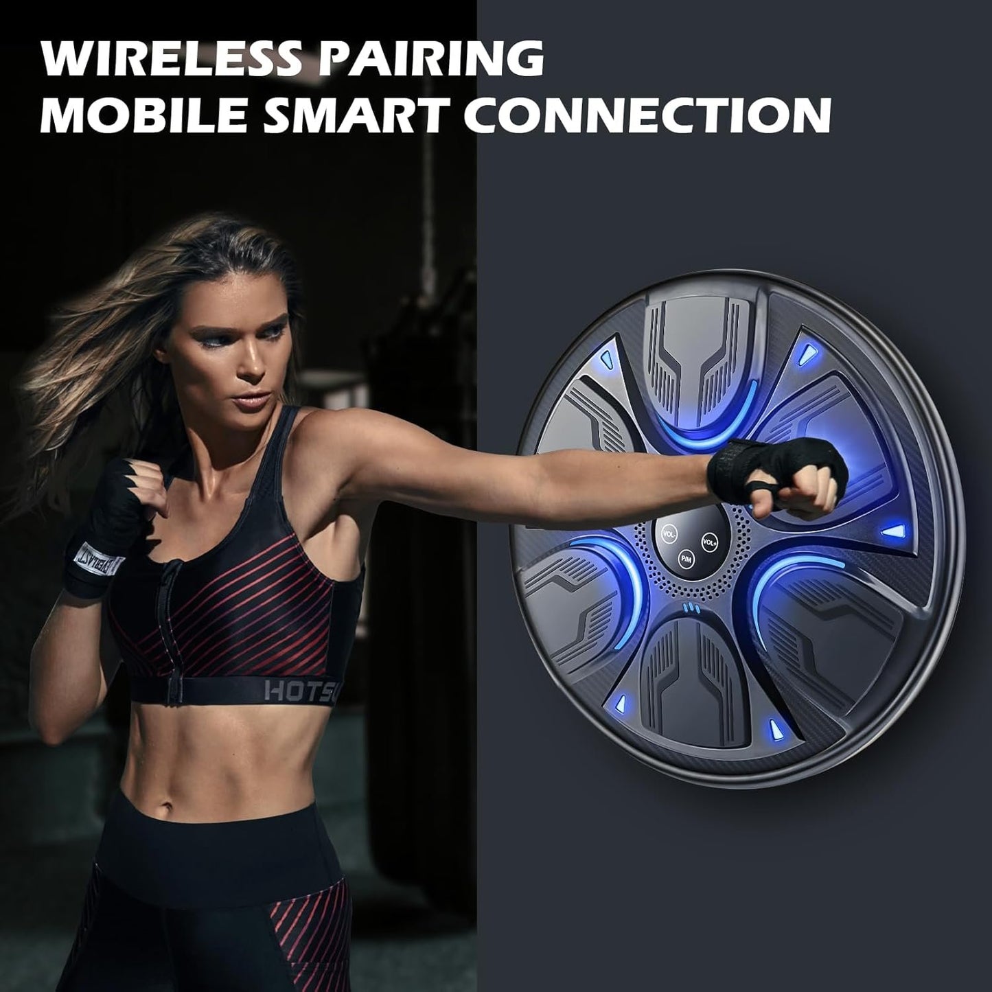 Riksam 2024 New Upgrade Smart Music Boxing Machine,with LED Lighting Effect Music Boxing Machine,Relieve Stress,for Family Parent-Child Exercise Boxing Machine(with Adult Gloves)
