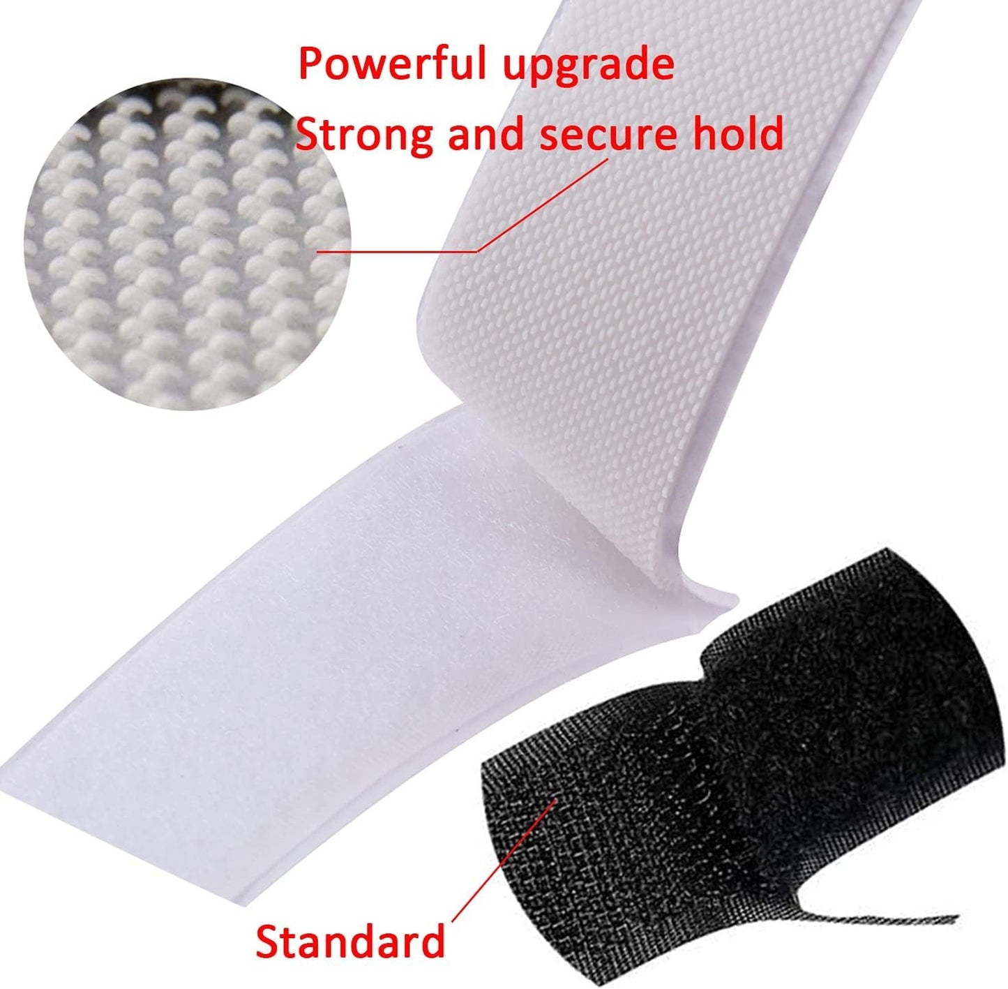 3/4 Inch Sticky Back Hook and Loop Tape White Self-Adhesive Fasteners Mounting Tape for Home School Office Car and Crafting Organization (5 Yards)