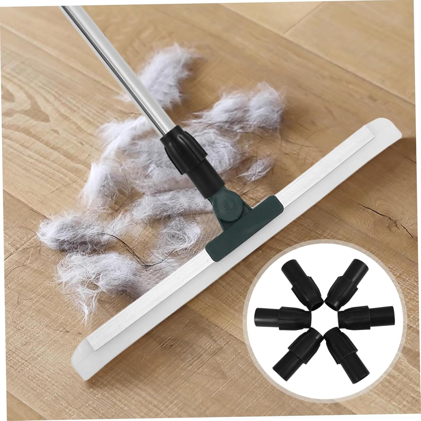 Beaupretty Home Cleaning Essential 6 Pezzi Regolatore Per Asta Scopa Adattatore Per Tergicristallo Ad Acqua Asta Estensibile Impugnatura Per Spolverino Essential Nero Per Tubi Da 22/25 Mm