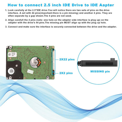 AGPtek SATA/PATA/IDE Drive to USB 2.0 Adapter Converter Cable for Hard Drive Disk HDD 2.5" 3.5", Compatible with USB 1.1/2.0/3.0, with External AC Power Adapter Included