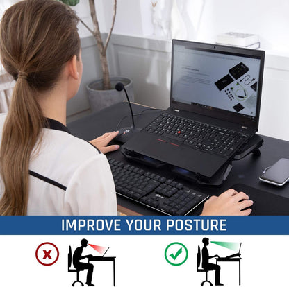 KLIM Wind - Laptop Cooling Pad - The Most Powerful Rapid Action Cooling Fan - Laptop Stand with 4 Cooling Fans at 1200 RPM - USB Fan - Compatible New Version - Cyan