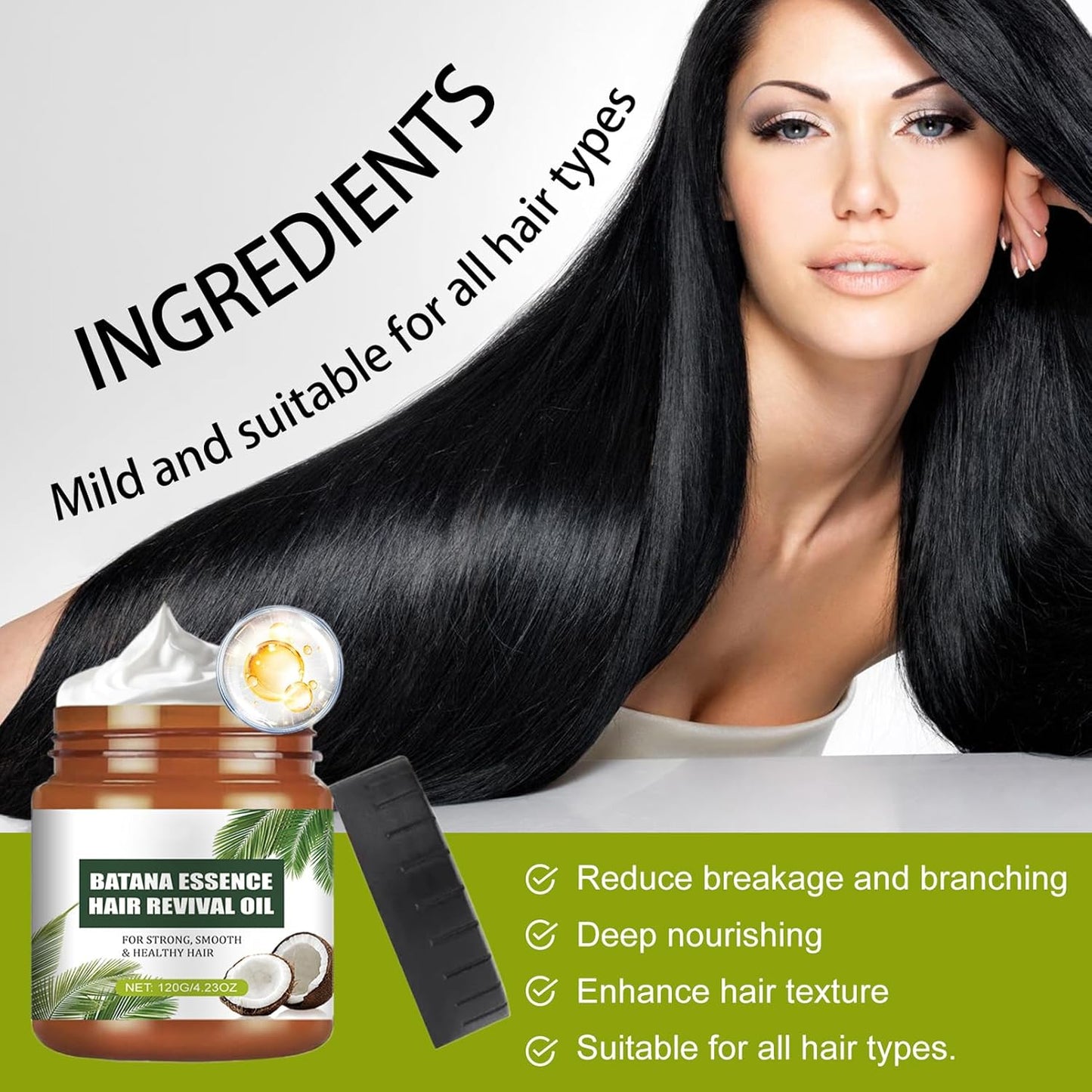 Batana Oil Hair Mask,Batana Oil Hair Conditioner with Coconut Oil,Deep Repair Conditioning Care,Deep Repair Conditioner Hair Masks for Dry Damaged Hair