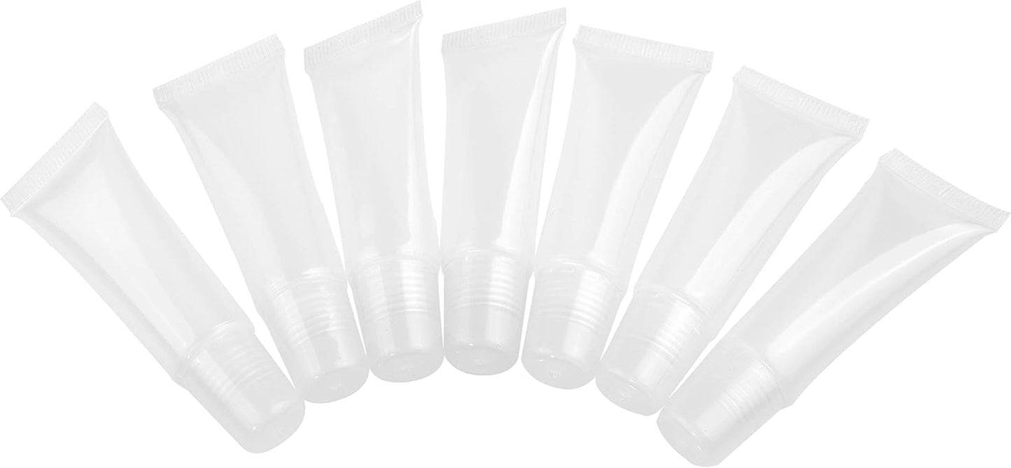 Kare & Kind Pack of 15 Empty Transparent Soft Lip Gloss Tubes 10ml - Refillable Bottles for Cosmetics, Makeup, Lip Gloss, Lip Balm, Accessories - for Travel