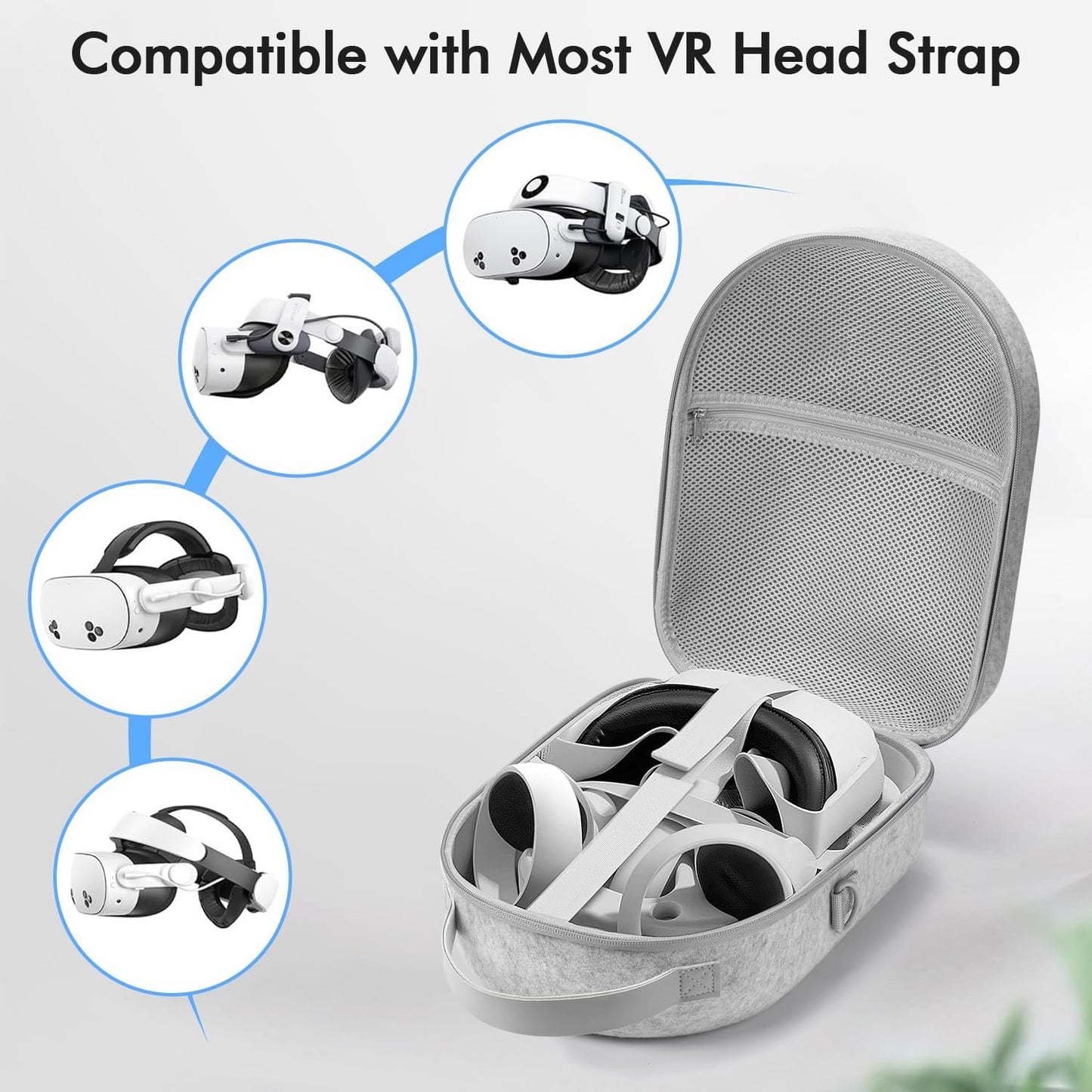 Teeaam Large Carrying Case for Meta Quest 3S, Hard Travel Case for BOBOVR S3 Pro/Kiwi Design Battery Head Strap, Controllers and Other Accessories, Portable Travel Bag for Oculus Quest 3S/Quest 3