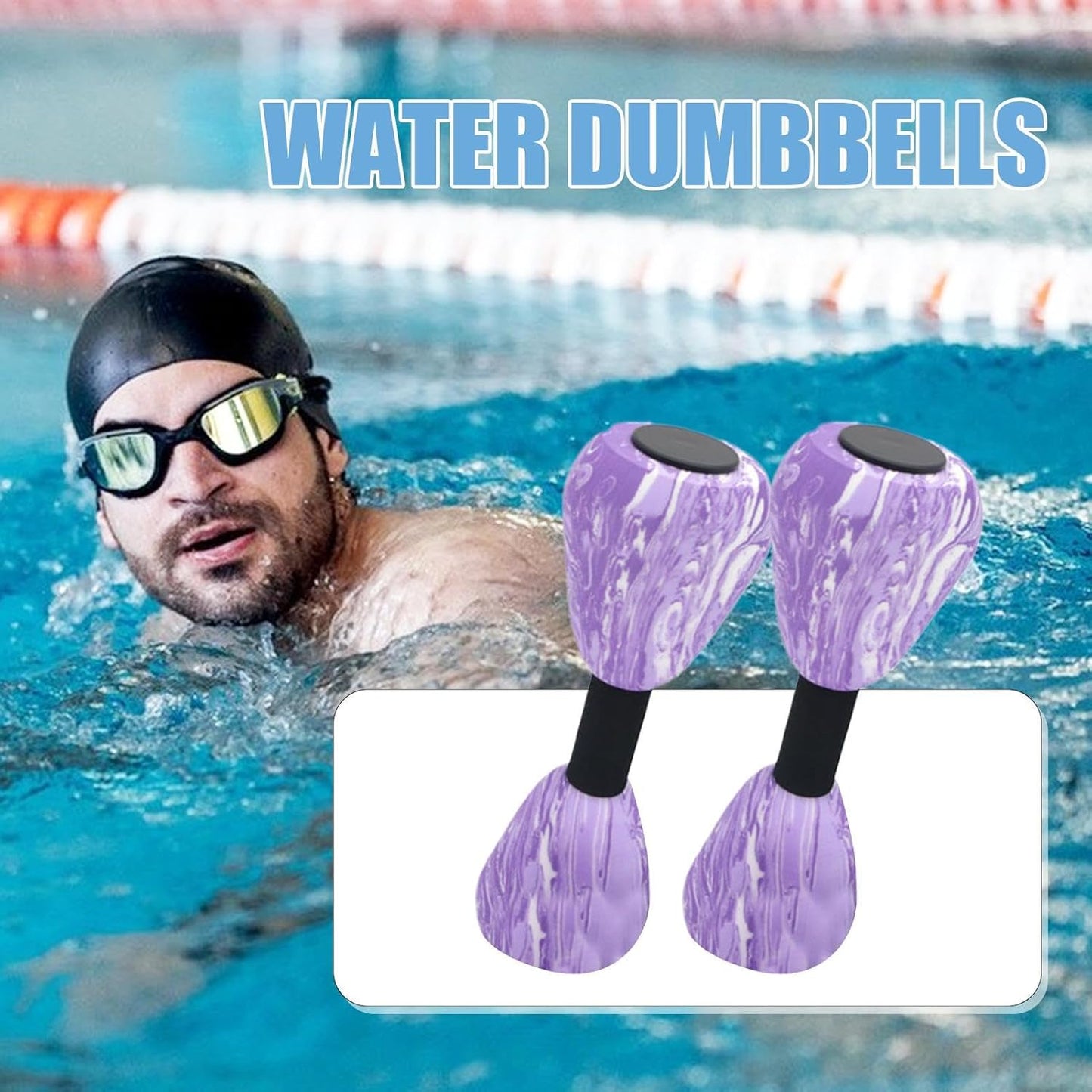 Aquatic Dumbbells Water Weights, Pool Exercise Equipment, 3,54 pollici Adorable Compact Resistance Pool Equipment, Aerobic Workout Gear for Training, Palestra, Swimming