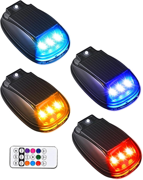 ccuzs Solar Cab Roof Lights, Waterproof Led Truck Lights, Smart Sensing Auto Accessories, Durabled Outdoor Lighting for Automotive, Bike, Off Road Use, 3.15x2.36x1.49 Inches