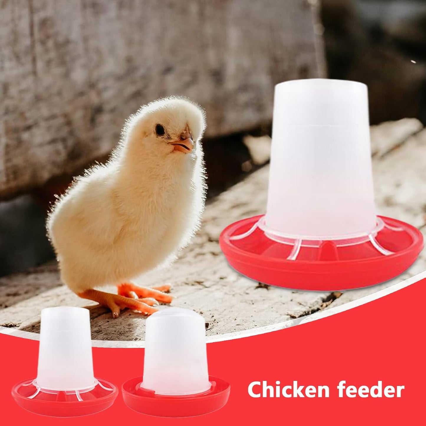 Jubepk Chicken Feeder and Waterer Set,Chick Feeder and Waterer Set - Poultry Feeding & Watering Supplies for Farm Pet Outdoor Baby Barn Family Livestock Friends