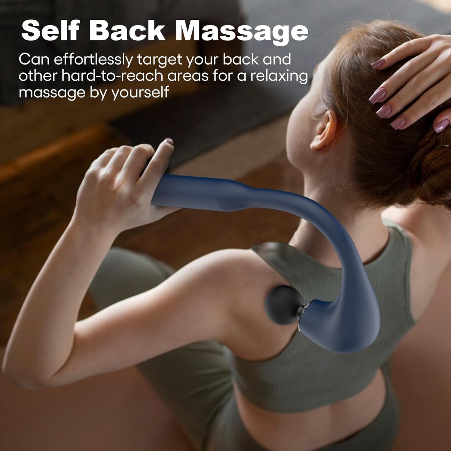 Fronnor Massage Gun with Extended Handle Revolutionary U-Shaped Back Massager for Pain Relief Deep Tissue Body Massager for Neck,Shoulder,Leg-Reach Every Muscle with Ease