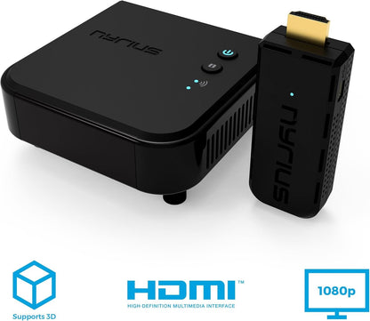 Nyrius Aries Prime Wireless Video HDMI Transmitter & Receiver for Streaming HD 1080p 3D Video & Digital Audio from Laptop, PC, Cable, Netflix, YouTube, PS4 to HDTV - NPCS549 (Pack of 3)