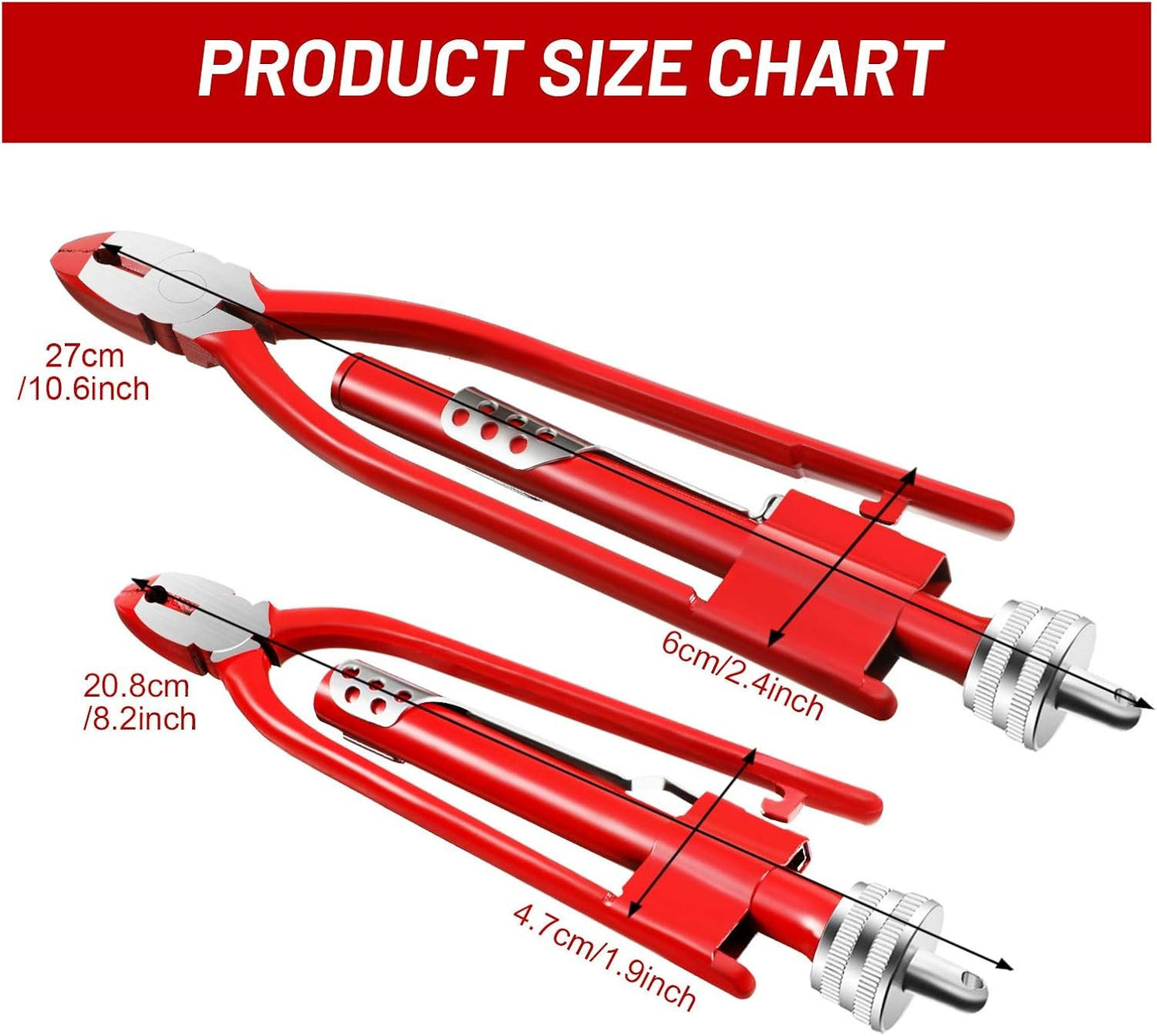 Mudder 2 Pieces Aircraft Safety Wire Twisting Pliers Tools Wire Twist Pliers 9 Inch 6 Inch for Aircraft Auto Industry(Red)