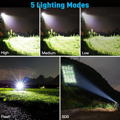 ANKRA Rechargeable Flashlight 990000 High Lumens，Powerful LED Tactical Flashlight XHP70.2 with 5 Modes & Zoomable & IPX7 Waterproof, Brightest Flashlight for Outdoor Camping, Hiking, Home(2 Pack)