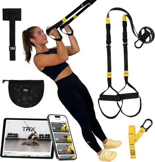 TRX GO Suspension Trainer System: Lightweight & Portable| Full Body Workouts, All Levels & All Goals| Includes Get Started Poster, 2 Workout Guides & Indoor/Outdoor Anchors