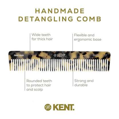 Kent 92TW Wide Tooth Women’s Detangler Comb for Curly, Wavy, and Thick Hair – Ideal for Use on Wet Hair – Gentle, Shower Comb for – Anti-Static, Smooth - Styling Tool by Kent