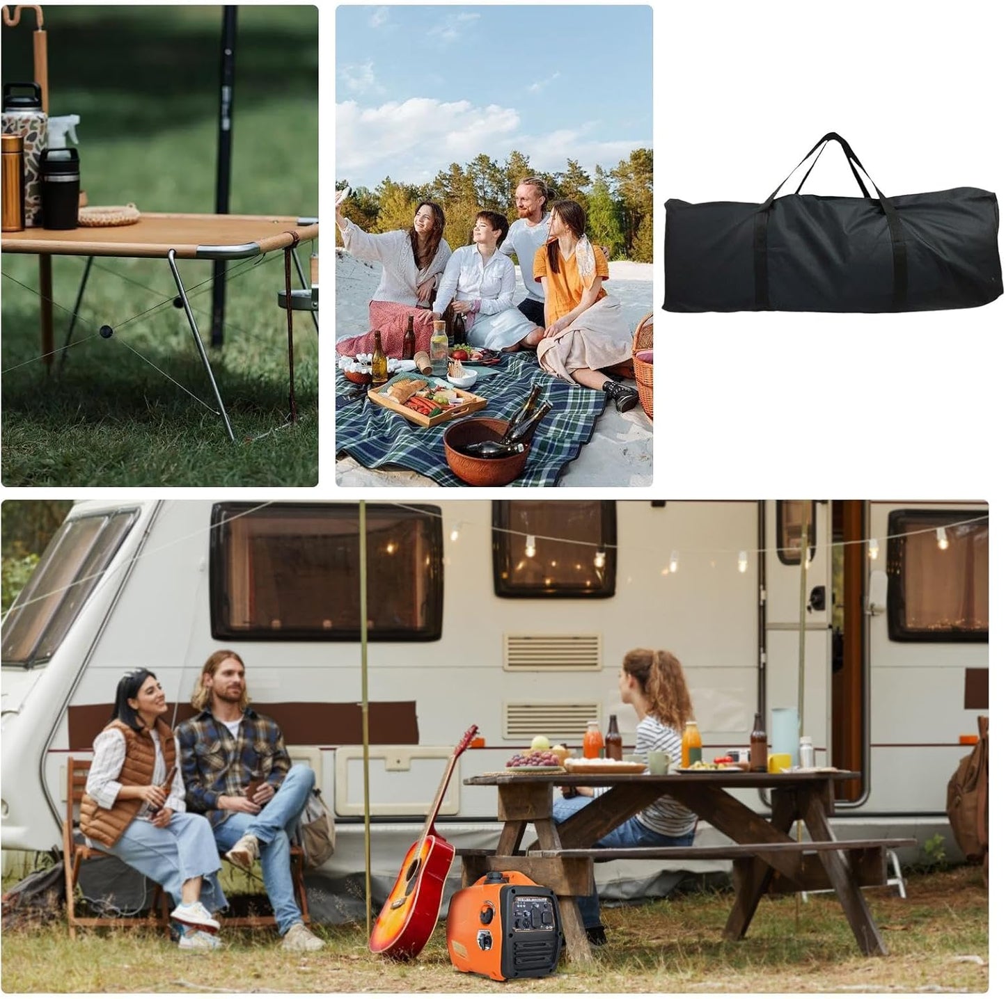 Heavy Duty Duffel Bag, Outdoor Gear Storage Bag, Oxford Cloth Tool Organizer for Camping, Hiking, Picnic, and Travel, Sturdy Design for All-Weather Use, Black, multi-coloured, us l/asia